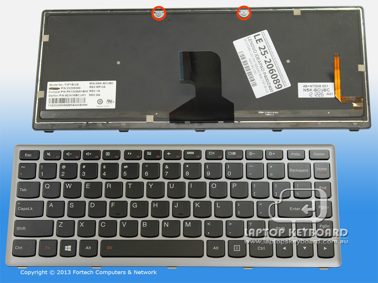 LENOVO IDEAPAD P400 Z400 US BLACK REPLACE LED KEYBOARD 25-206089 - Click Image to Close