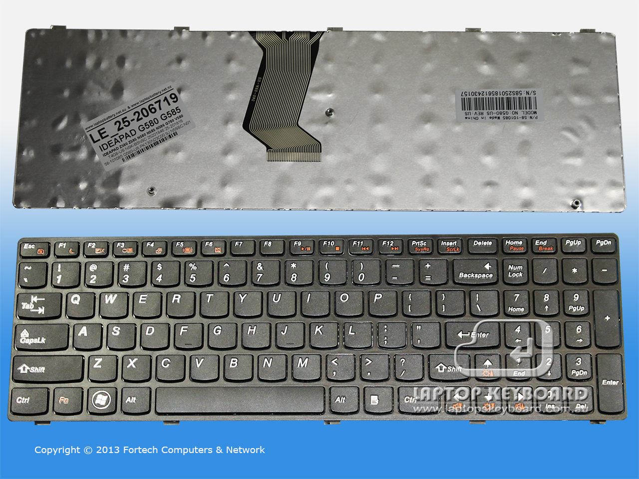 LENOVO IDEAPAD G580 G585 Z580 Z585 US KEYBOARD BLACK 25-206719 - Click Image to Close