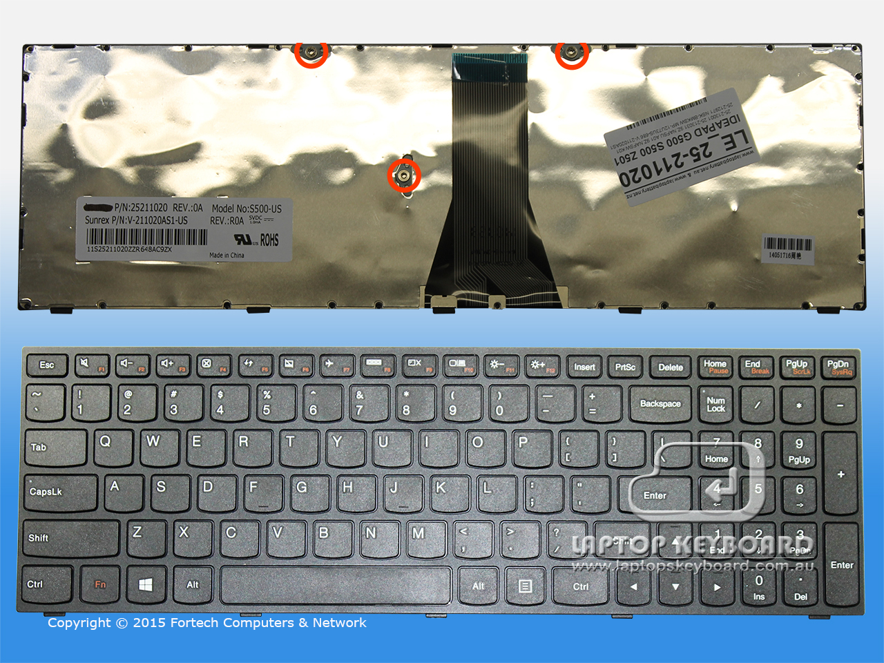 LENOVO IDEAPAD G50-70 S500 Z510 US KEYBOARD BLACK 25-211020 - Click Image to Close