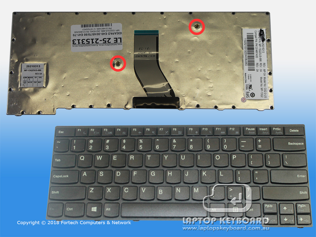 LENOVO IDEAPAD E40-70 US BLACK REPLACEMENT KEYBOARD 25-215313 - Click Image to Close