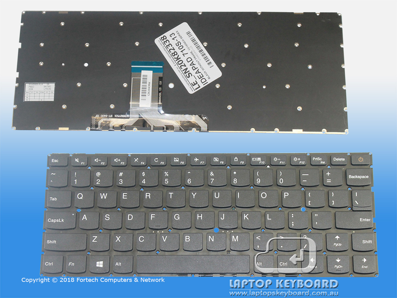 LENOVO IDEAPAD 710S-13ISK US KEYBOARD BLACK SN20K82338 - Click Image to Close