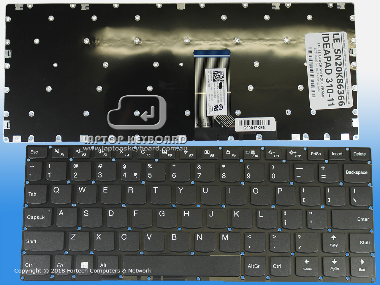 LENOVO IDEAPAD 310-11 US KEYBOARD BLACK SN20K86366 - Click Image to Close