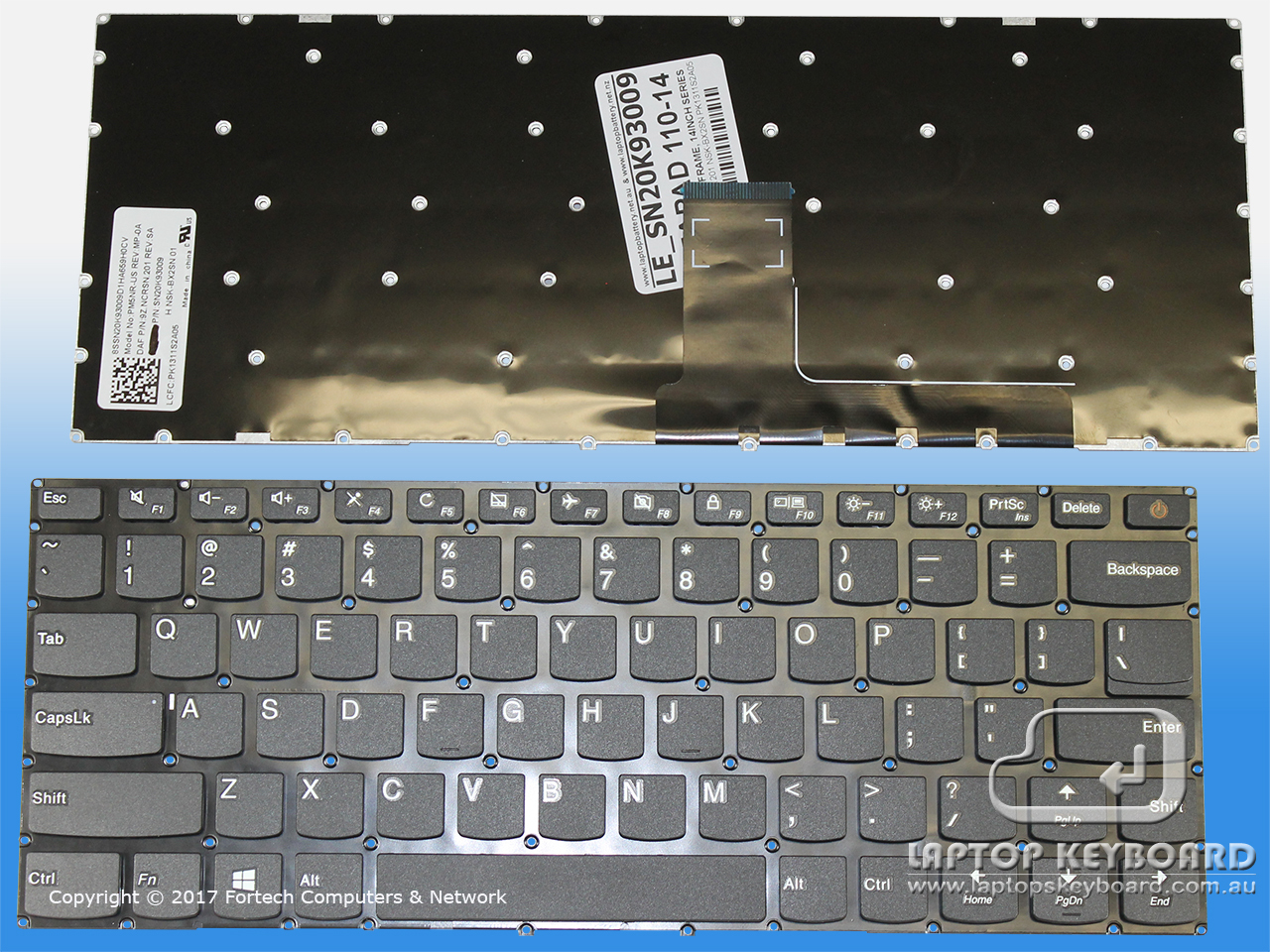 LENOVO IDEAPAD 110-14IBR US KEYBOARD BLACK SN20K93009_114 - Click Image to Close