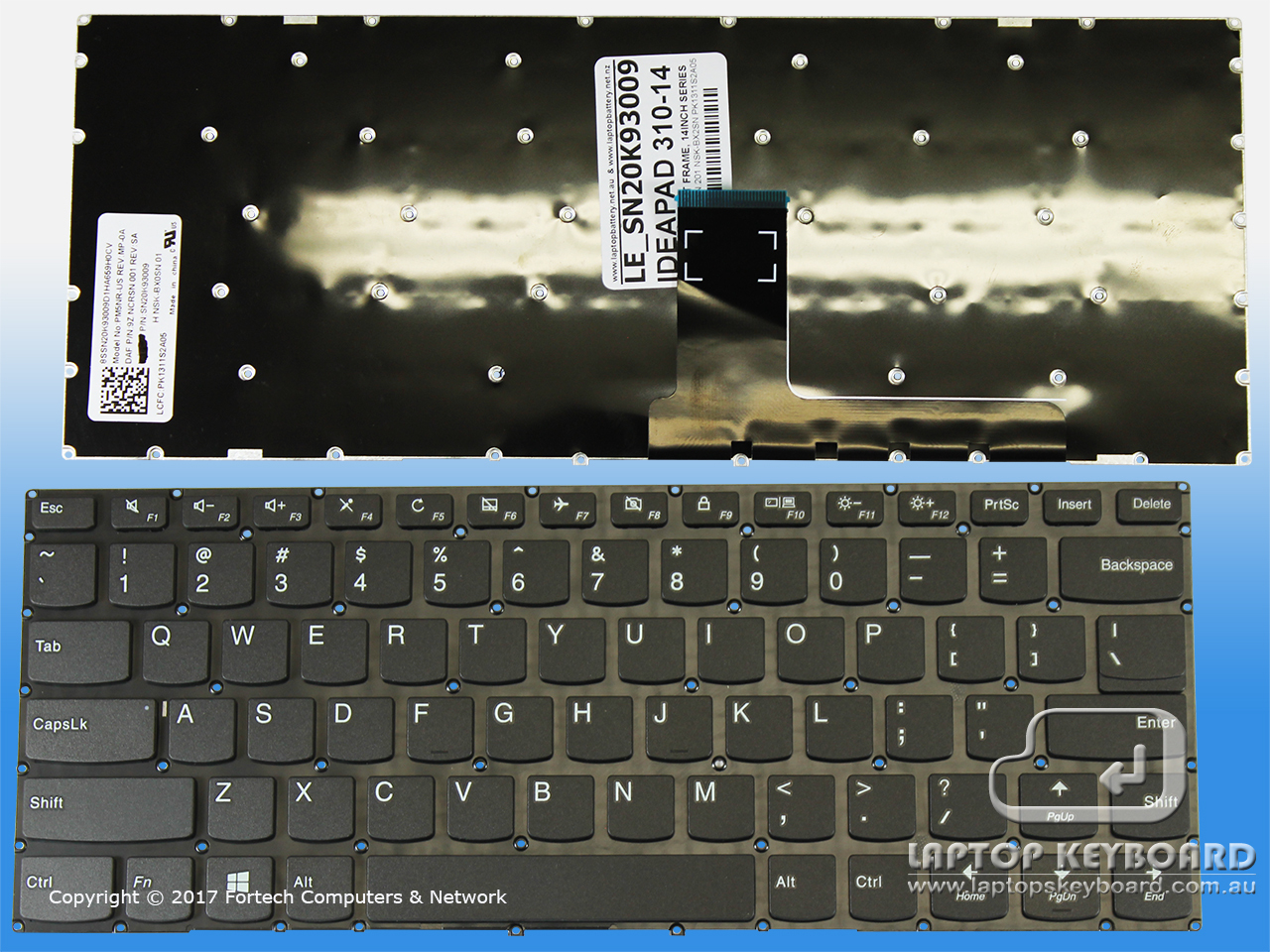 LENOVO IDEAPAD 310-14 US KEYBOARD BLACK SN20K93009_314 - Click Image to Close
