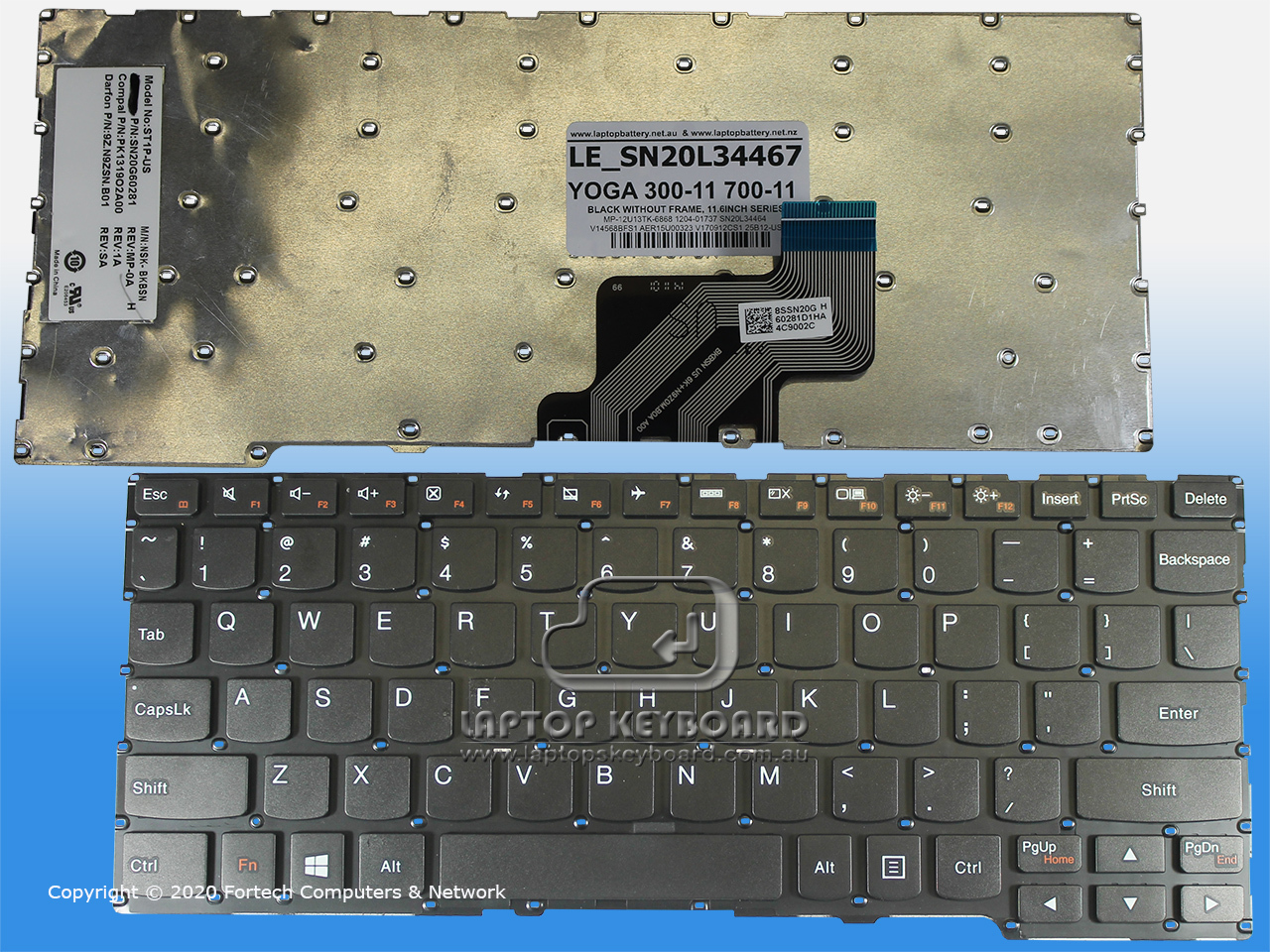 LENOVO YOGA 300-11 700-11 US KEYBOARD BLACK SN20L34467 - Click Image to Close