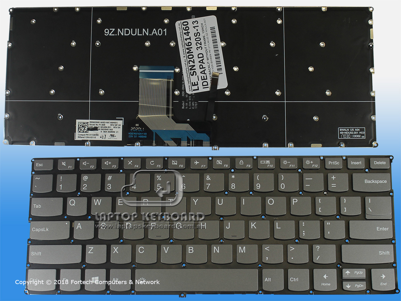LENOVO IDEAPAD 320S-13 US KEYBOARD BLACK BACKLIT SN20M61460 - Click Image to Close