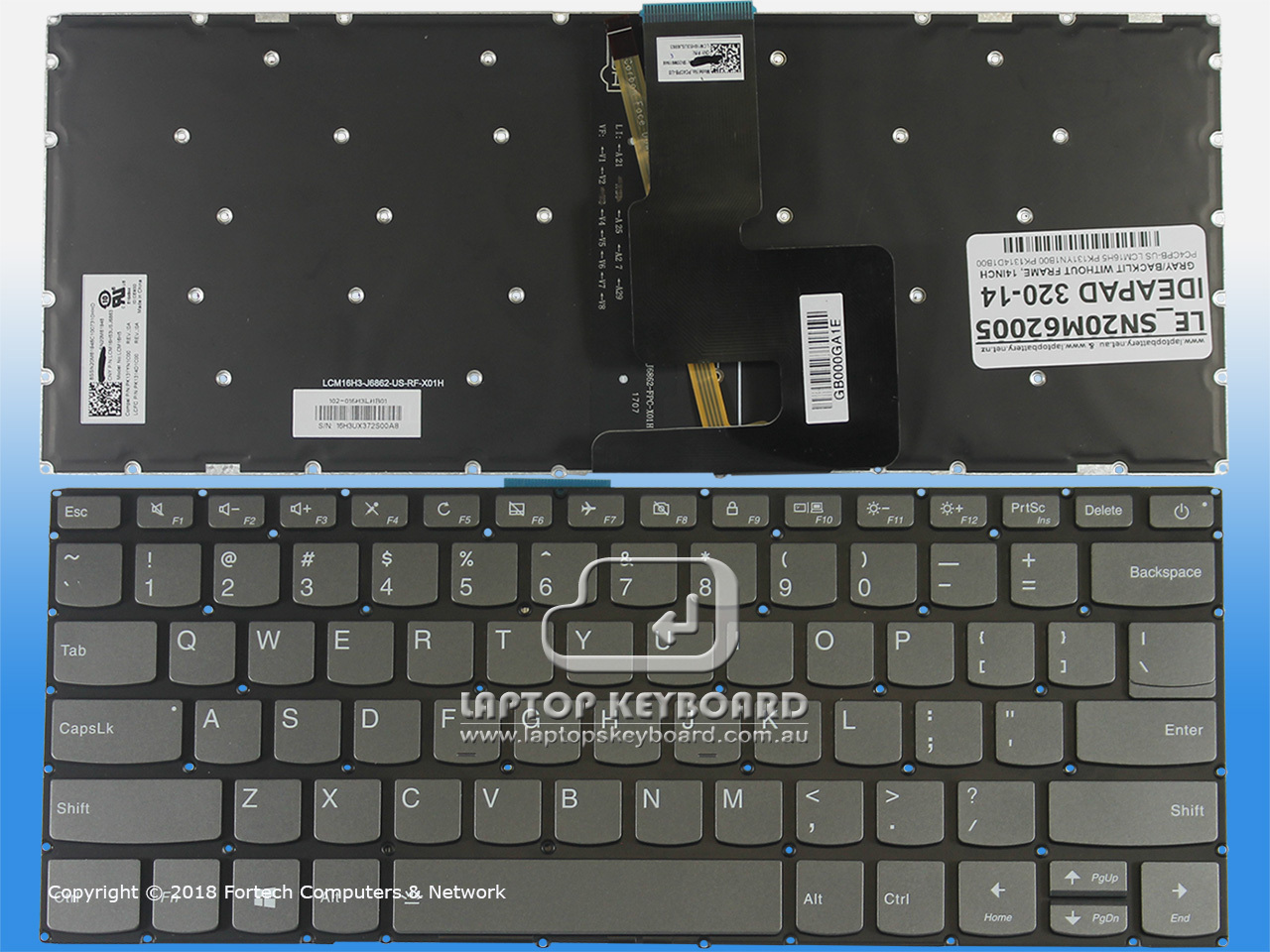 LENOVO IDEAPAD 320-14 US KEYBOARD BLACK/BACKLIT SN20M62005 - Click Image to Close