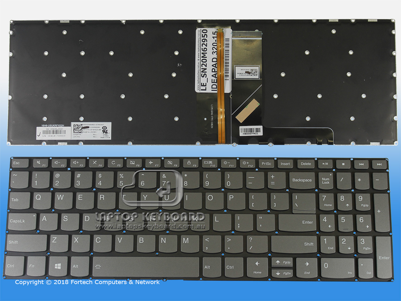 LENOVO IDEAPAD 320-15 US KEYBOARD BLACK/BACKLIT SN20M62950 - Click Image to Close