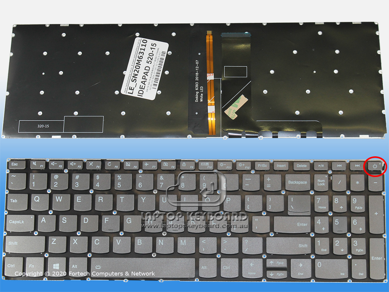 LENOVO IDEAPAD 330-15, 520-15 US KEYBOARD BLACK/BACKLIT SN20M63110 - Click Image to Close