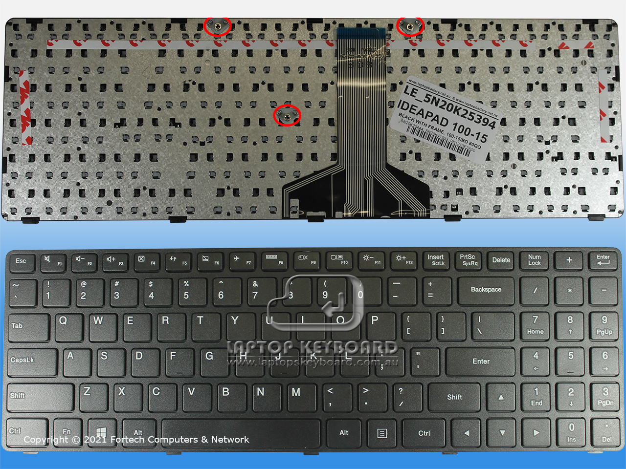 LENOVO IDEAPAD 100-15IBD US KEYBOARD BLACK WITH FRAME 5N20K25394 - Click Image to Close