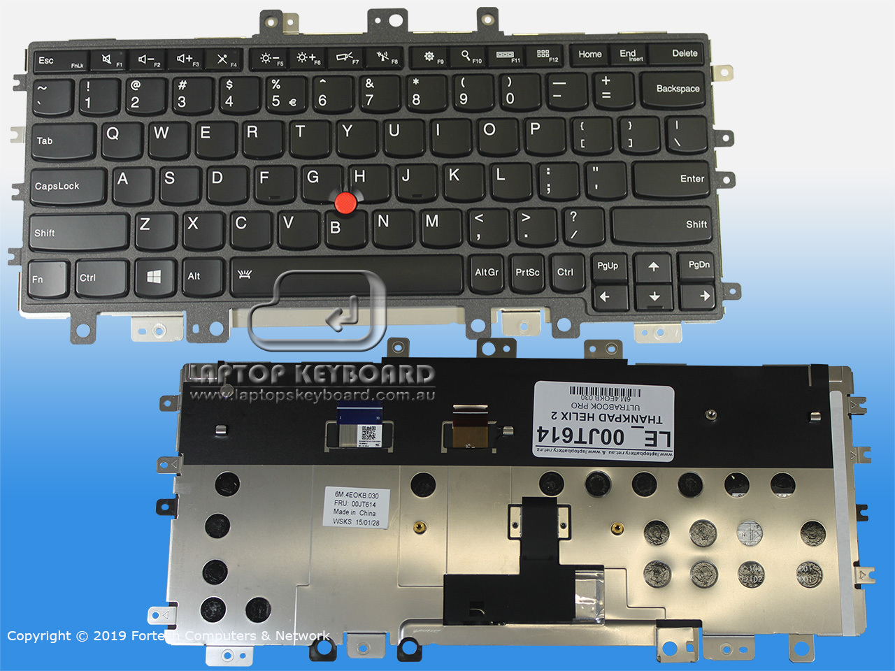 LENOVO THINKPAD HELIX 2 ULTRABOOK US REPLACE KEYBOARD 00JT614 - Click Image to Close