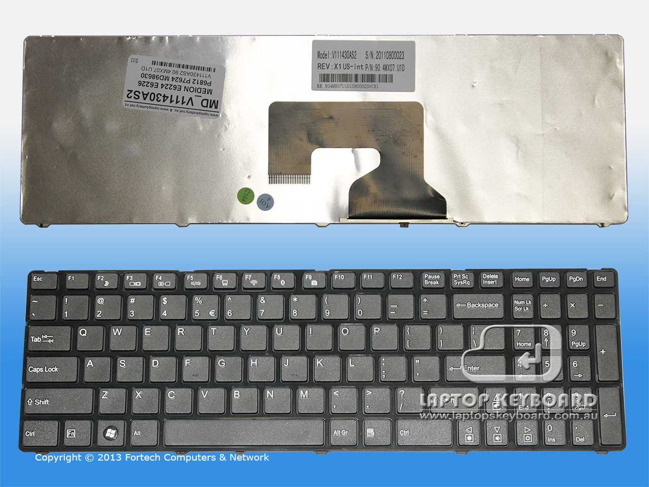 MEDION AKOYA E6226 P6812 P7624 MD98630 US KEYBOARD V111430AS2 - Click Image to Close