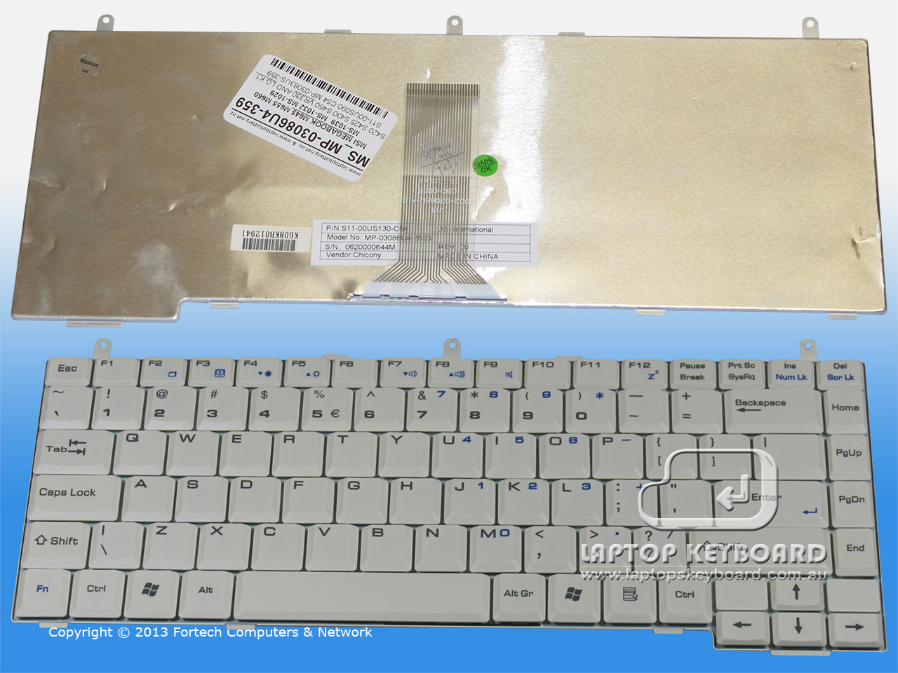MSI VR330, M645, M660 LG K1 WHITE US KEYBOARD MP-03086US-359 - Click Image to Close
