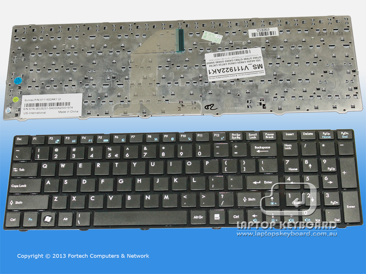 MSI GX660 GT660 A6200 GR620 BLACK REPLACE KEYBOARD V111922AK1 - Click Image to Close