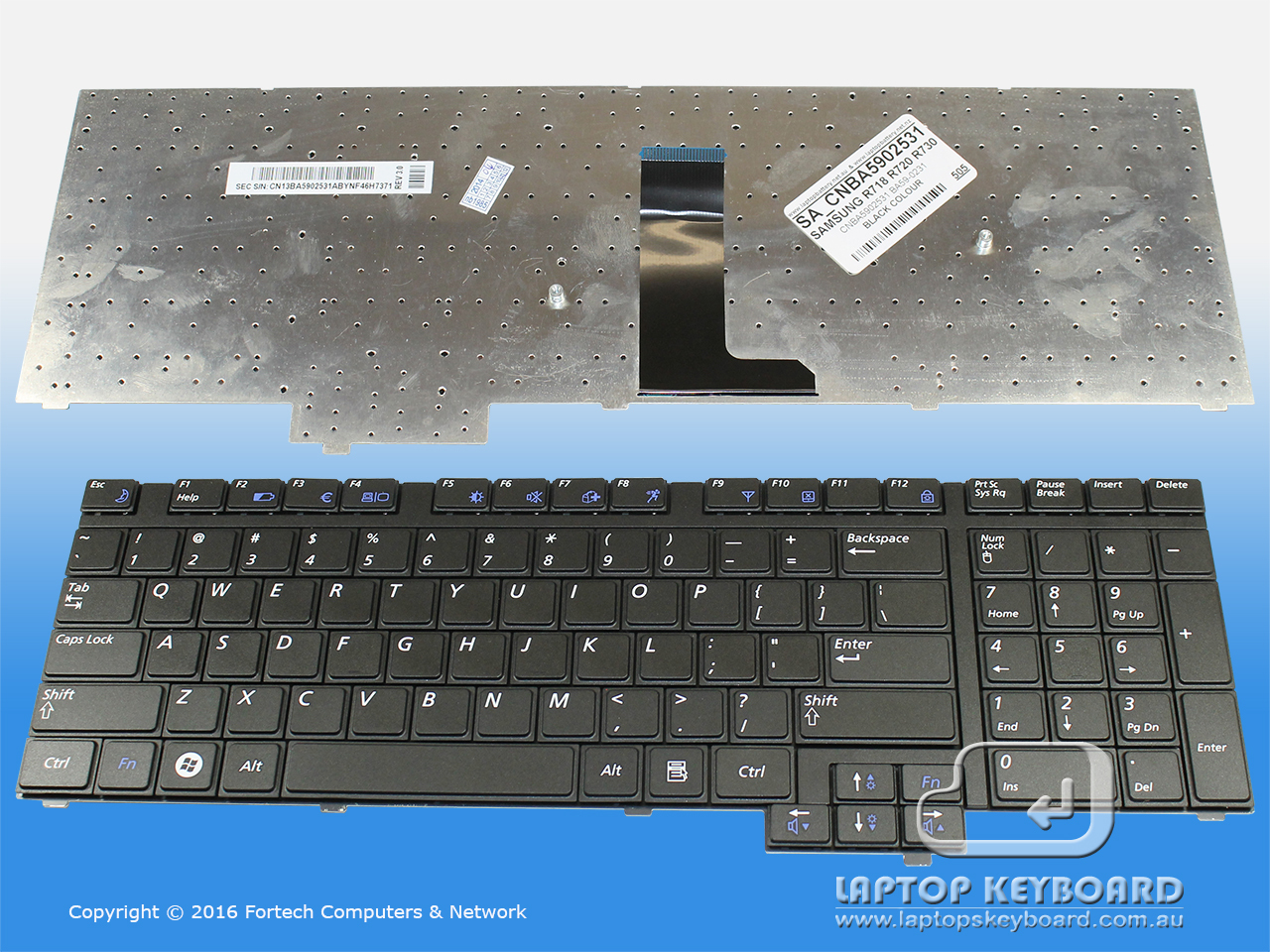 SAMSUNG R720 R728 R730 US BLACK KEYBOARD CNBA5902531 - Click Image to Close