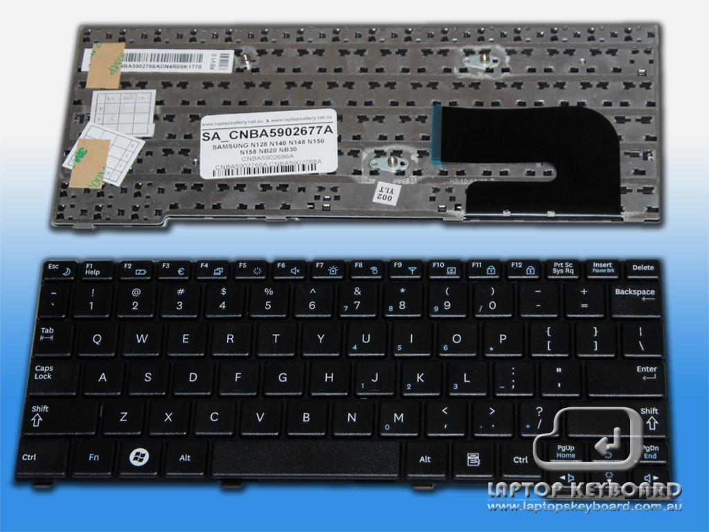 SAMSUNG N128, N148, N150, NB30 US BLACK KEYBOARD CNBA5902677A - Click Image to Close