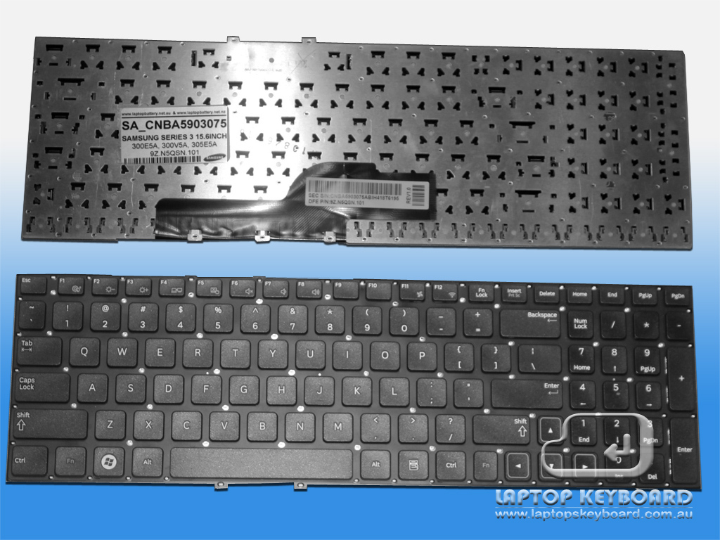 SAMSUNG 3 SERIES 15INCH 300E5A 300V5A BLACK KEYBOARD CNBA5903075 - Click Image to Close