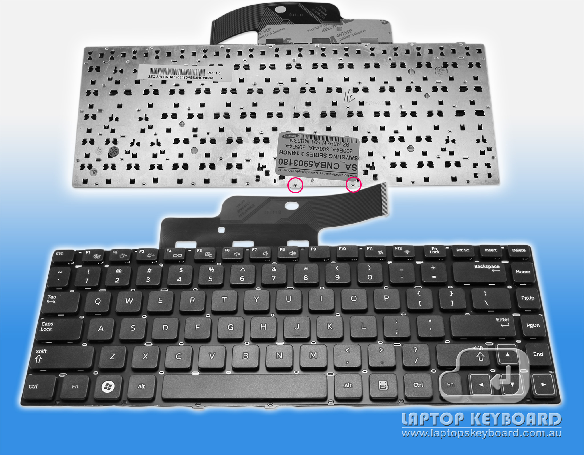 SAMSUNG 3 SERIES 14INCH 300E4A 300V4A BLACK KEYBOARD CNBA5903180 - Click Image to Close