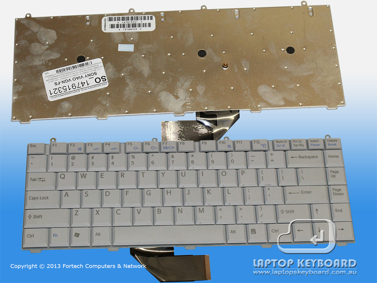 SONY VAIO VGN-FS US REPLACE KEYBOARD WHITE 1-479-153-21 - Click Image to Close