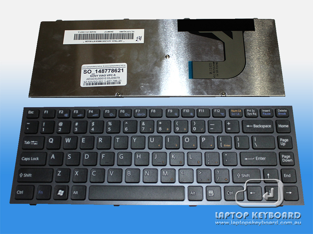 SONY VAIO VPC-S US REPLACE KEYBOARD BLACK 1-487-786-21 - Click Image to Close