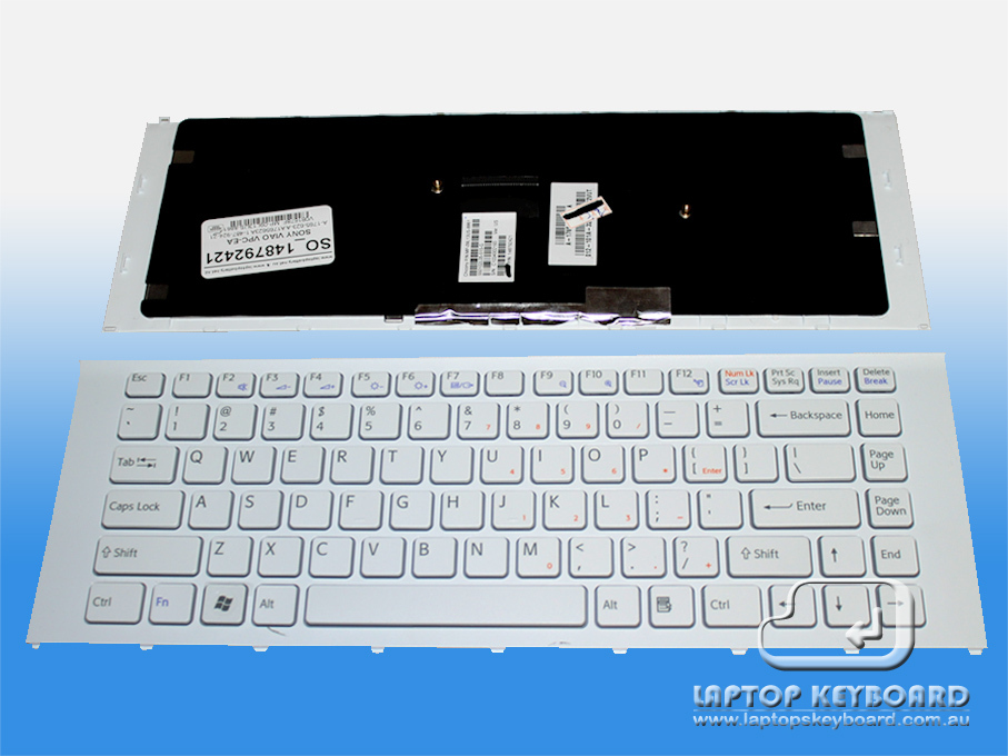 SONY VAIO VPC-EA US REPLACE KEYBOARD WHITE 1-487-924-21 - Click Image to Close