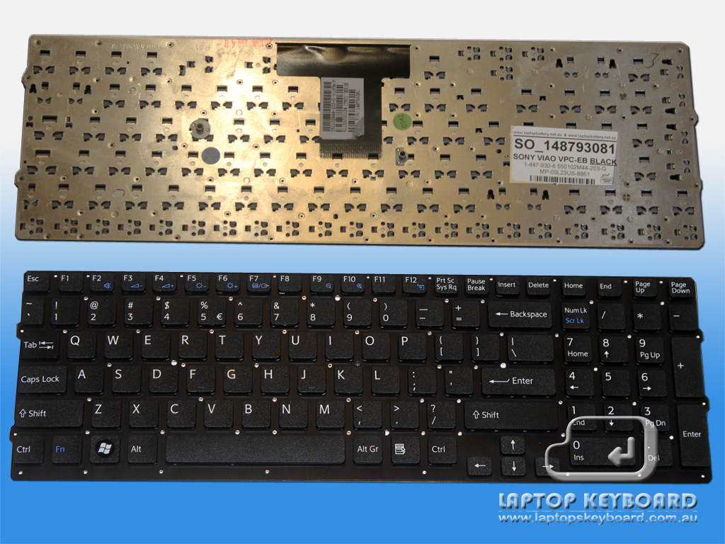 SONY VAIO VPC-EB US REPLACE KEYBOARD BLACK 1-487-930-81 - Click Image to Close