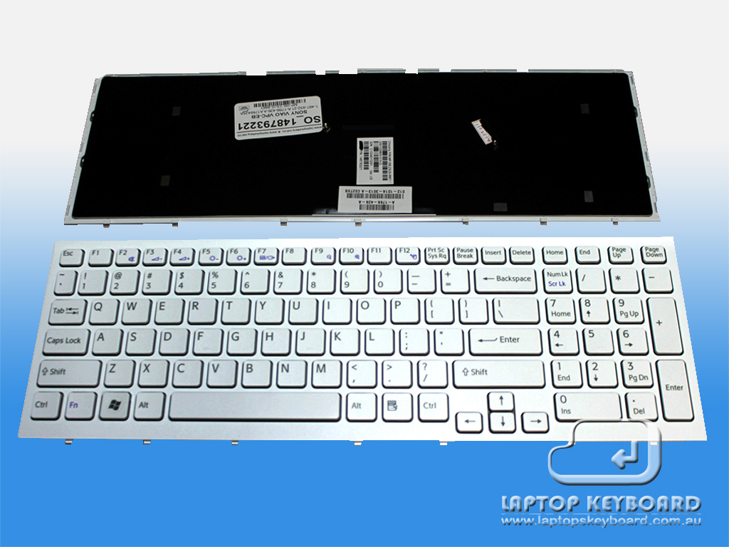 SONY VAIO VPC-EB US REPLACE KEYBOARD WHITE 1-487-932-21 - Click Image to Close