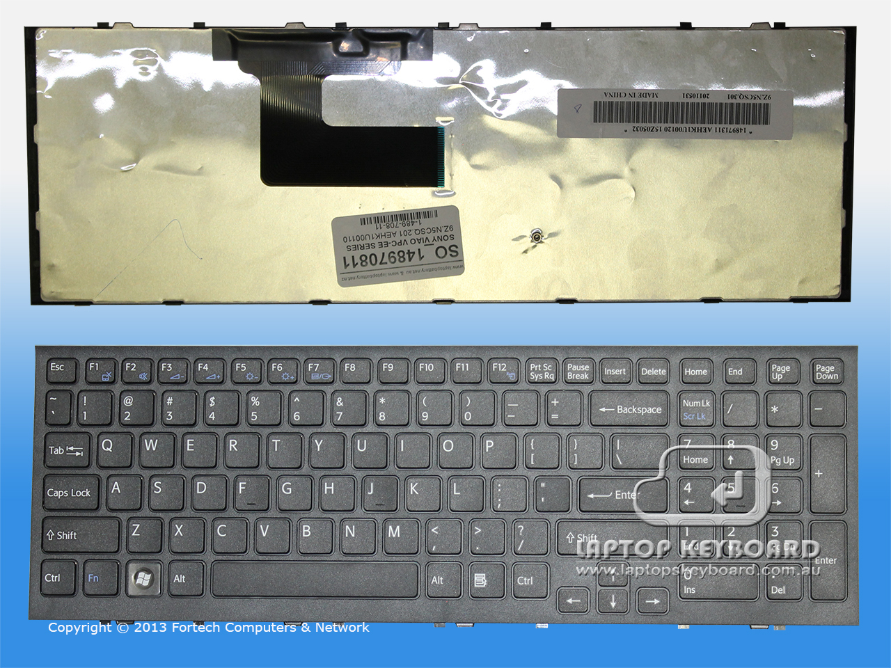 SONY VAIO VPC-EH US REPLACE KEYBOARD BLACK 1-489-708-11 - Click Image to Close