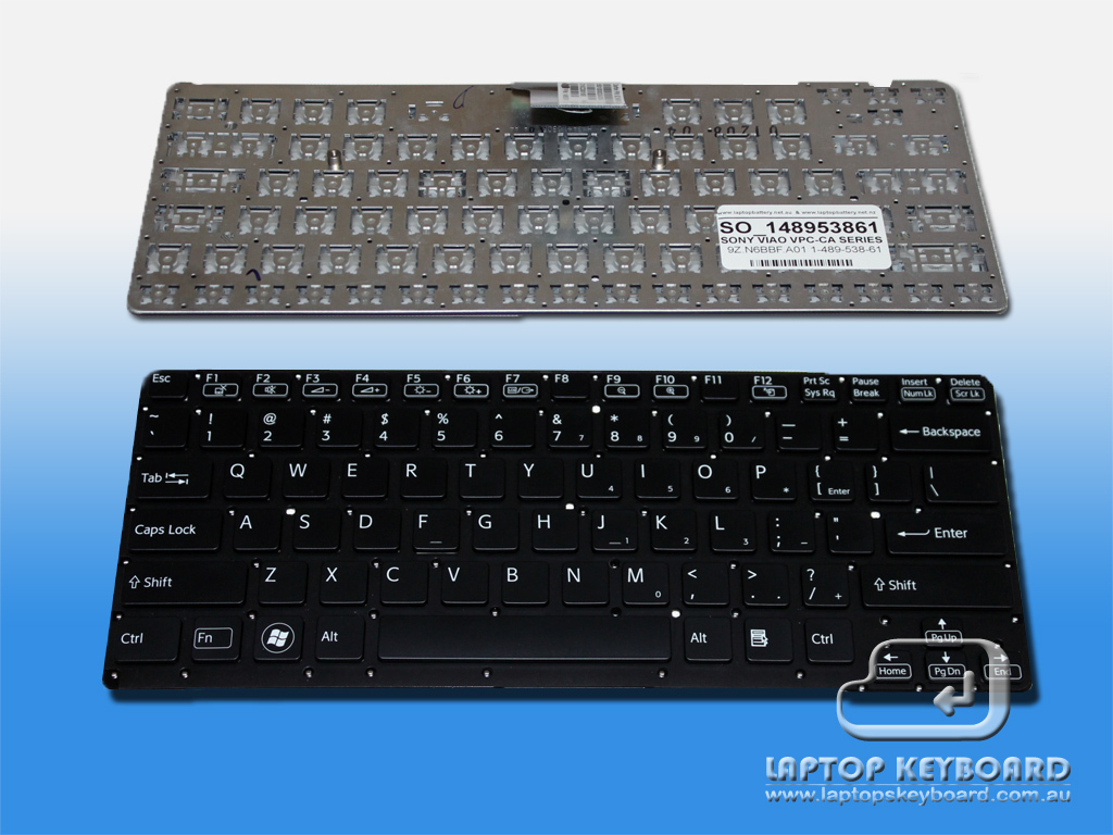 SONY VAIO VPC-CA US REPLACE KEYBOARD BLACK 1-489-538-61 - Click Image to Close