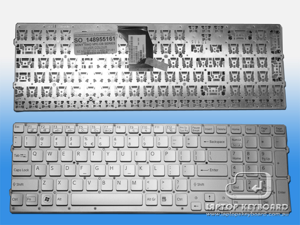 SONY VAIO VPC-CB US REPLACE KEYBOARD SILVER 1-489-551-61 - Click Image to Close