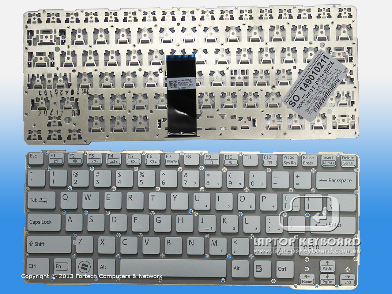 SONY VAIO E SERIES SVE14 US WHITE KEYBOARD 1-490-102-11 - Click Image to Close