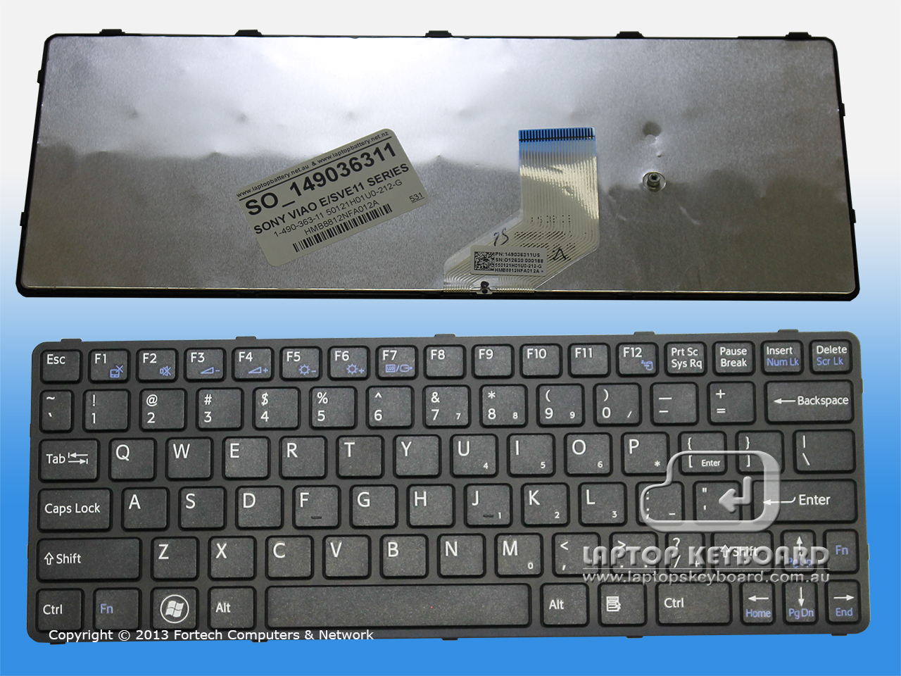 SONY VAIO E SERIES SVE11 US REPLACE KEYBOARD BLACK 1-490-363-11 - Click Image to Close