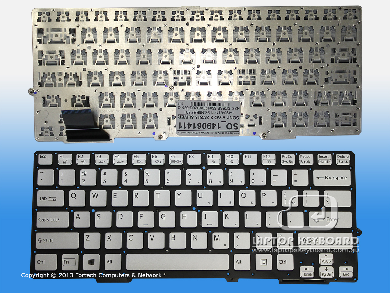 SONY VAIO S SERIES SVS13 US REPLACE KEYBOARD SLIVER 1-490-614-11 - Click Image to Close