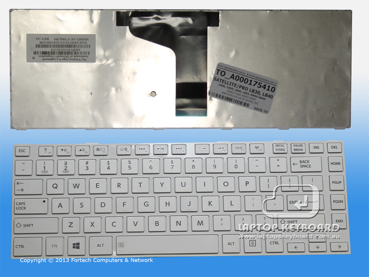 TOSHIBA SATELLITE L830, L840 WHITE KEYBOARD A000175410 - Click Image to Close