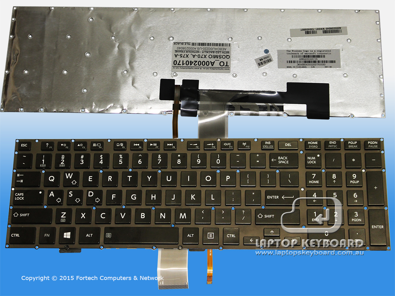 TOSHIBA QOSMIO X70-A, X75-A US BLACK LED KEYBOARD A000240170 - Click Image to Close