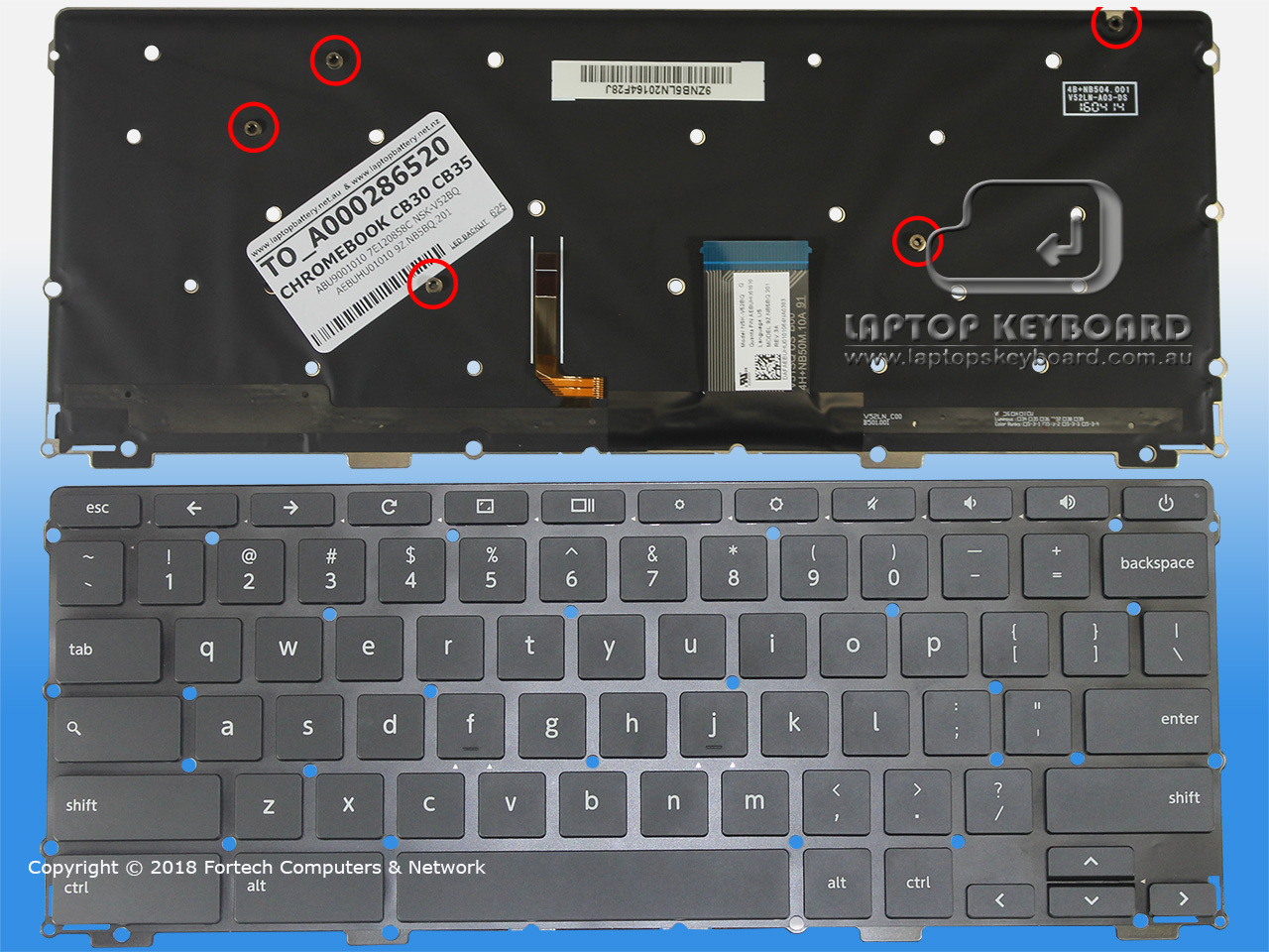 TOSHIBA CHROMEBOOK CB30 CB35 US REPLACE BLK KEYBOARD A000286520 - Click Image to Close