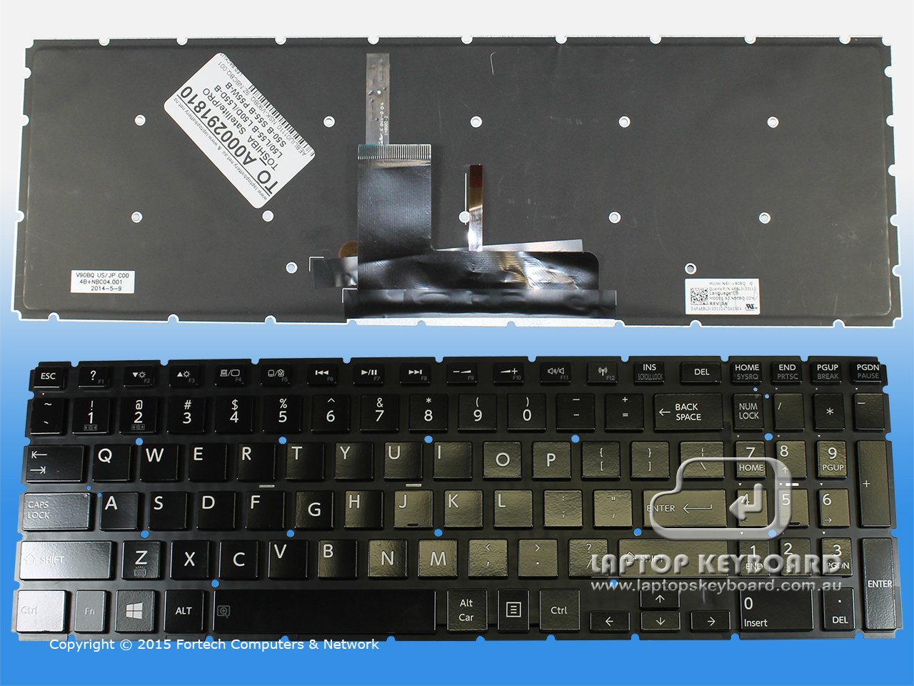 TOSHIBA SATELLITE L50-B S50-B US BLACK BLT KEYBOARD A000291810 - Click Image to Close