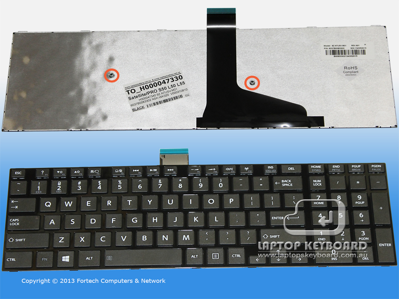 TOSHIBA SATELLITE L50 S50 S50D S50T US BLACK KEYBOARD H000047330 - Click Image to Close
