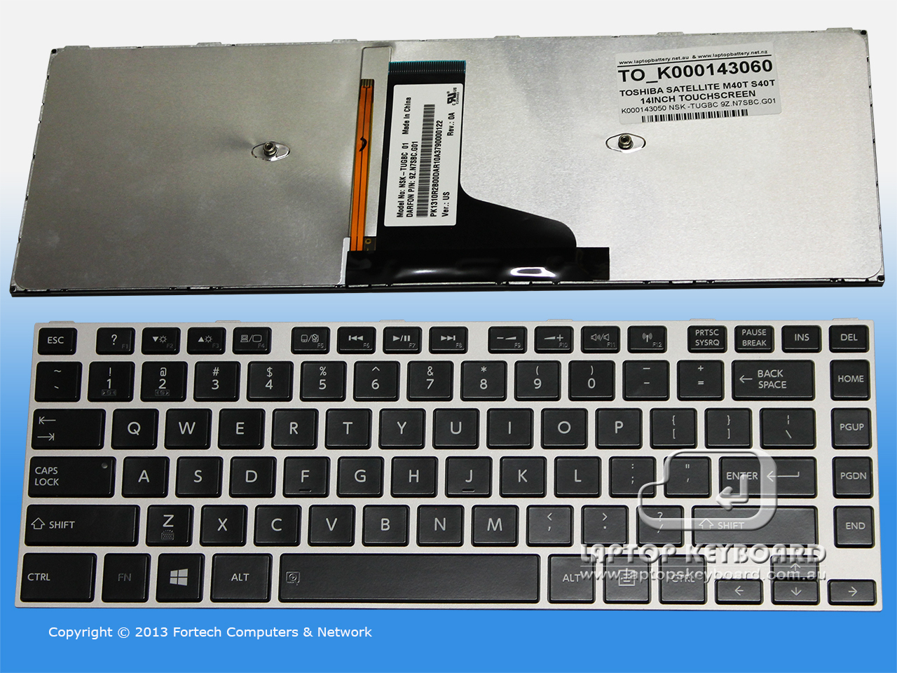 TOSHIBA SATELLITE S40T M40T BLACK BACKLIT KEYBOARD K000143060 - Click Image to Close