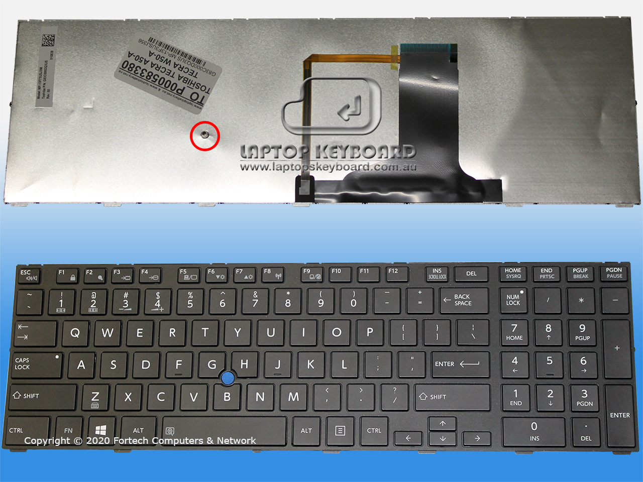 TOSHIBA TECRA A50-A, W50-A US BLACK BACKLIT KEYBOARD P000583380 - Click Image to Close