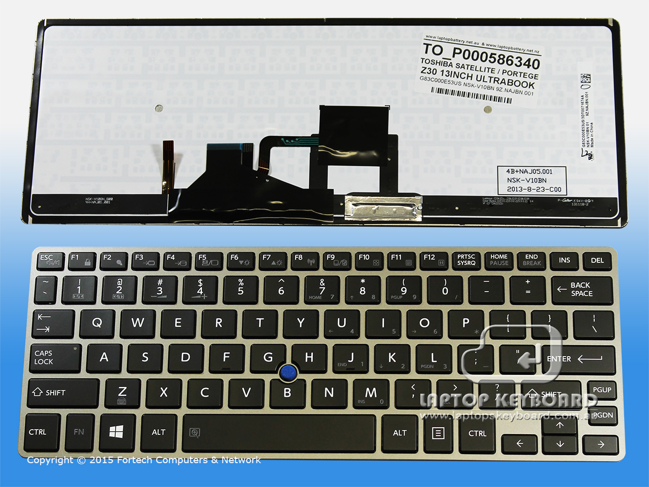 TOSHIBA PORTEGE Z30 SATELLITE Z30 BLACK US KEYBOARD P000586340 - Click Image to Close