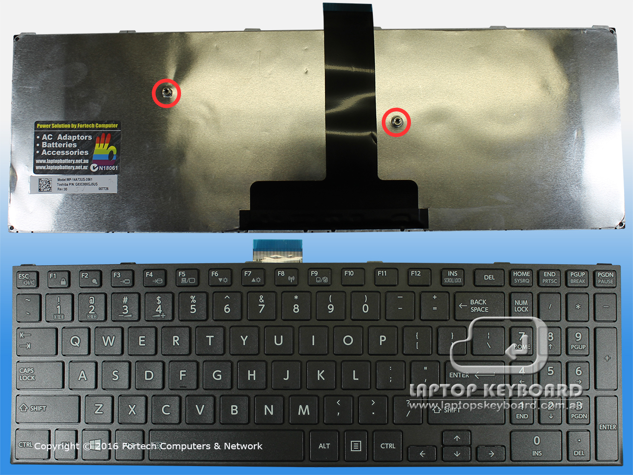 TOSHIBA SATELLITE-PRO R50-C TECRA A50-C BLK KEYBOARD P000652980 - Click Image to Close