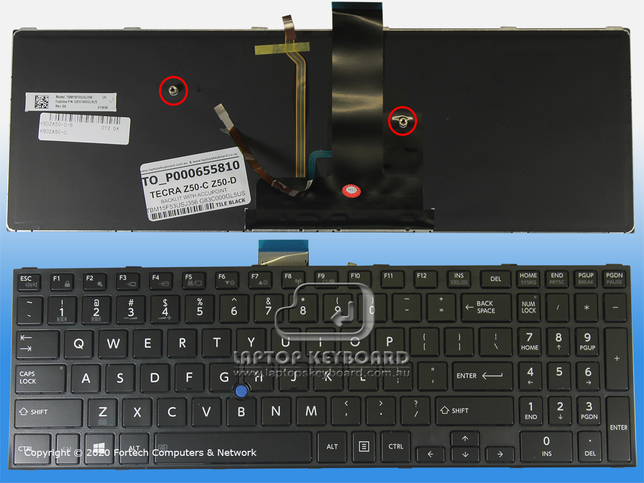 TOSHIBA TECRA Z50-C, Z50-D BLK KEYBOARD BACKLIT P000685810 - Click Image to Close