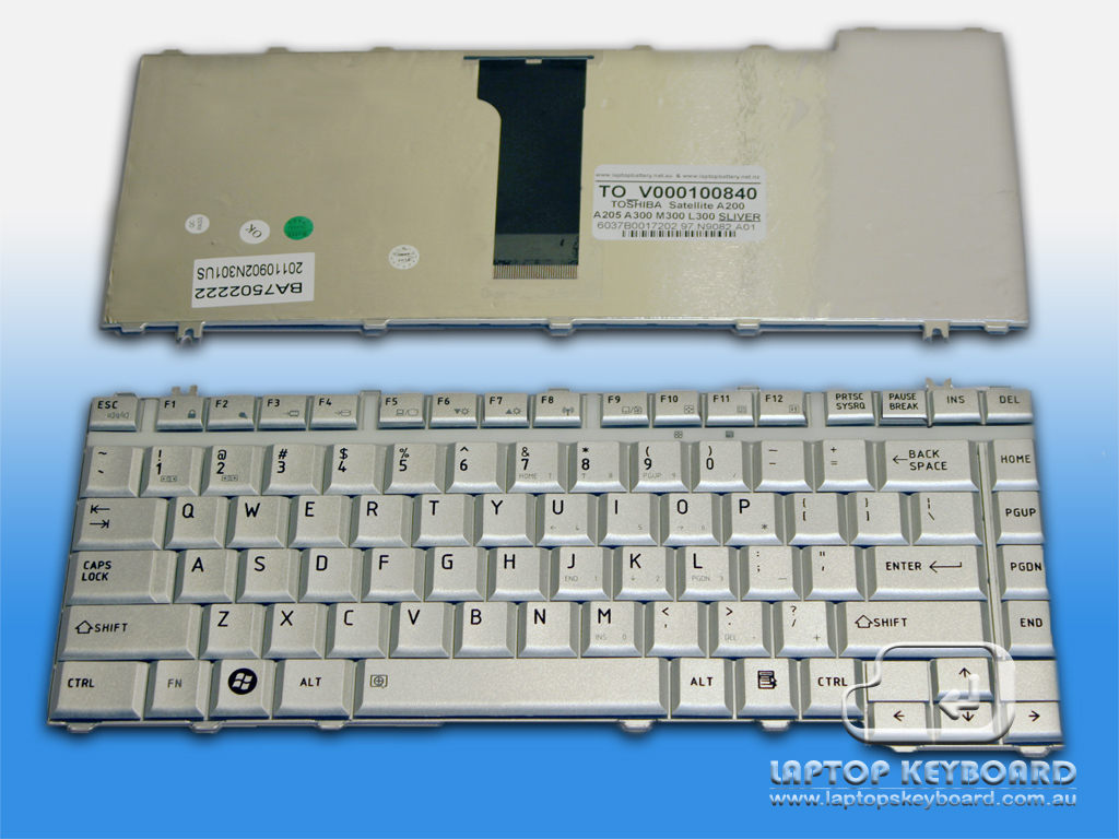 TOSHIBA A200 M300 A300 L300 REPLACE SLIVER KEYBOARD V000100840 - Click Image to Close