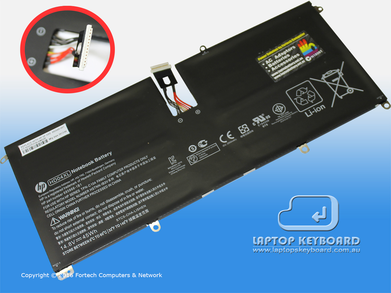 HP ENVY SPECTRE XT 13-2000 ULTRA-BOOK MAIN BATTERY 685989-001 - Click Image to Close