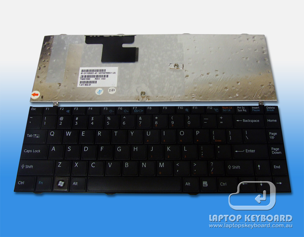 SONY VAIO VGN-FZ US REPLACE KEYBOARD BLACK 1-417-802-21 - Click Image to Close